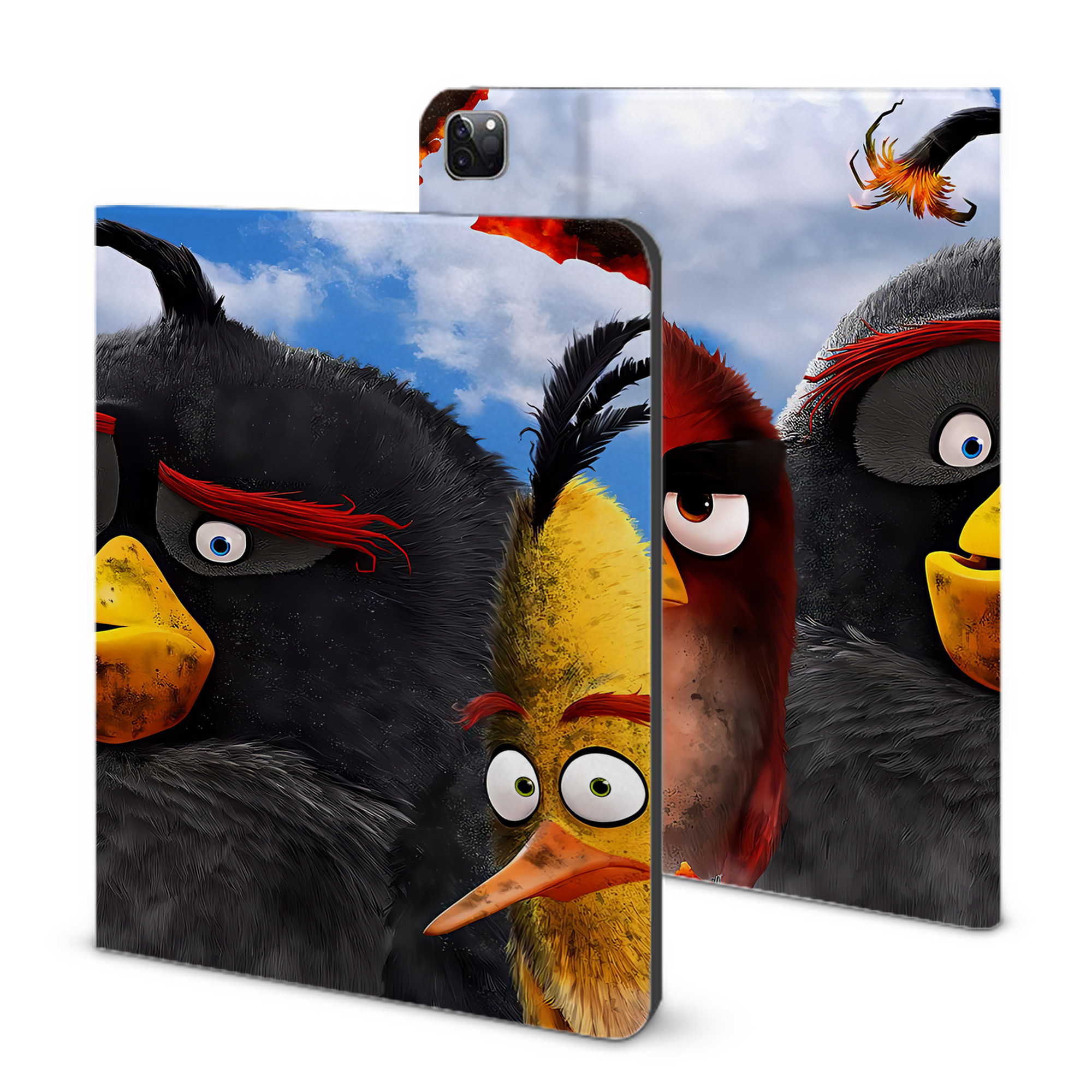（画像用） Angry Birds アングリーバード IPad ケース ブック型 PUレザー TPU 耐衝撃 軽量 薄型 ペン収納なし 全面保護 IPad 各モデル対応